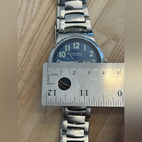 Caravelle by Bulova Men’s Watch Blue Dial Stainless Bracelet Date Window - Picture 11 of 12